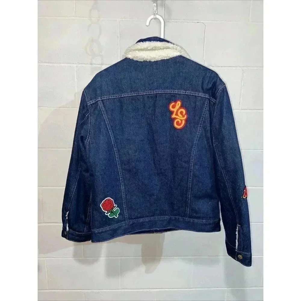 Levi's Men's Denim Trucker Jacket S Sherpa Reversible Embroidered Lunar New Year